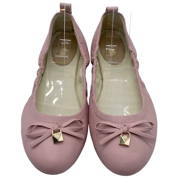 Michael Kors Women's Flats Juliette Pink Leather Ballet Slip On Designer NEW - Picture 5 of 11